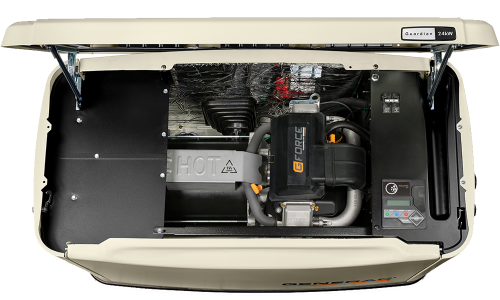 Generator with the top open | 24kW Generac Generator